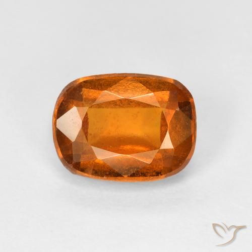 2.04ct Natural Medium Orange Hessonite Garnet, Cushion, VS