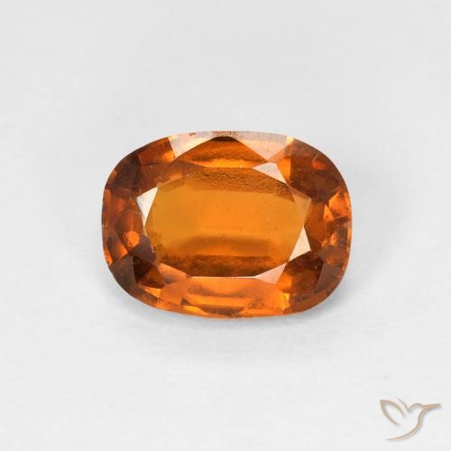 1.57ct Natural Deep Orange Hessonite Garnet, Cushion, VVS-VS