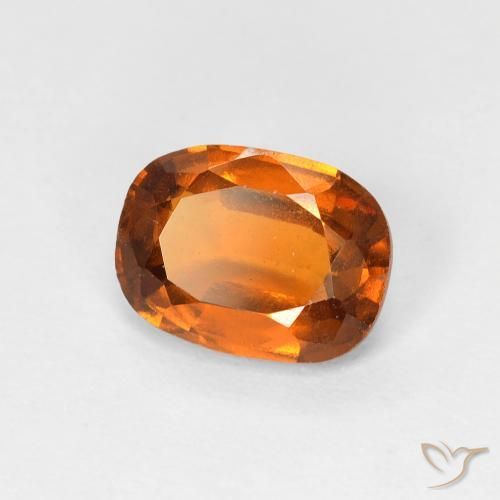 1.57 ct Orange Hessonite Garnet Stone, Natural Hessonite Garnet in Cushion-Cut Shape for Sale