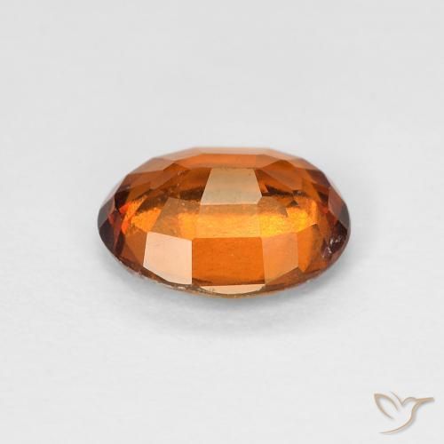 Hessonite Garnet Gemstone in 7.5 x 5.9 mm Size for Sale, Hessonite Garnet Stone in Medium Dark-Orange Color