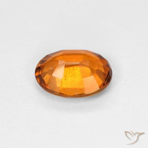 Hessonite Garnet Gemstone in 6.9 x 5.2 mm Size for Sale, Hessonite Garnet Stone in Medium Orange Color