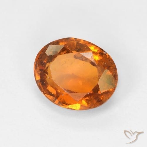 1.53 ct Orange Hessonite Garnet Stone, Natural Hessonite Garnet in Oval Facet Shape for Sale