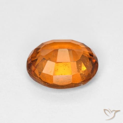 Hessonite Garnet Gemstone in 7.7 x 6.3 mm Size for Sale, Hessonite Garnet Stone in Yellowish Orange Color