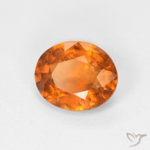 1.28 ct Orange Hessonite Garnet Stone, Natural Hessonite Garnet in Oval Facet Shape for Sale