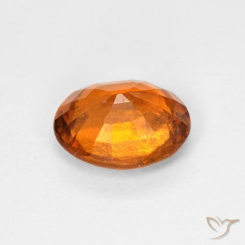 Hessonite Garnet Gemstone in 7.4 x 6.1 mm Size for Sale, Hessonite Garnet Stone in Yellowish Orange Color