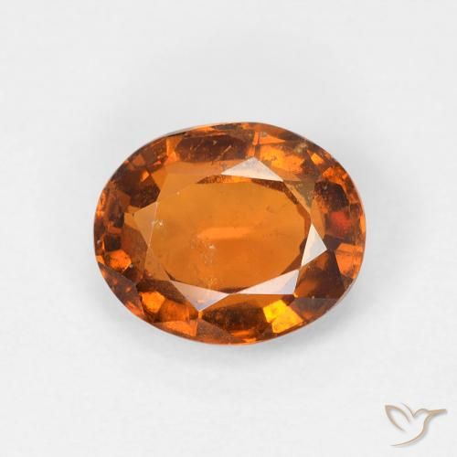 1.45ct Natural Deep Orange Hessonite Garnet, Oval, VS-SI