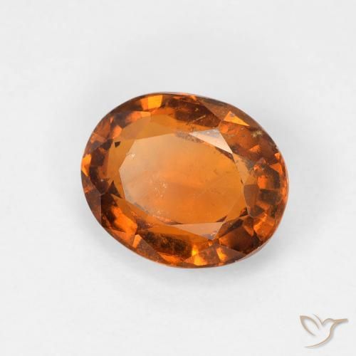 1.45 ct Orange Hessonite Garnet Stone, Natural Hessonite Garnet in Oval Facet Shape for Sale
