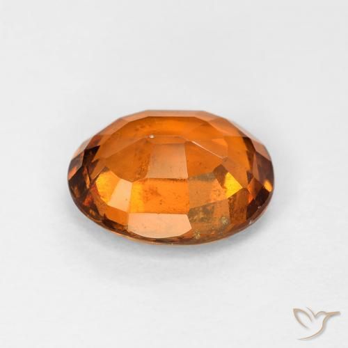 Hessonite Garnet Gemstone in 7.8 x 6.4 mm Size for Sale, Hessonite Garnet Stone in Deep Orange Color