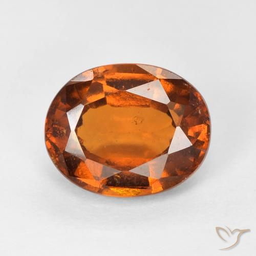 2.41ct Natural Medium Dark-Orange Hessonite Garnet, Oval, VS