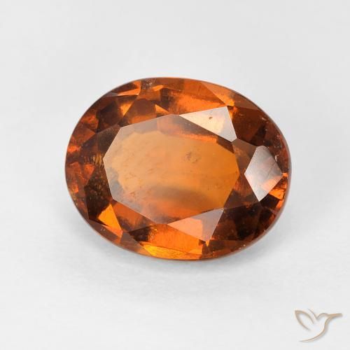 2.41 ct Orange Hessonite Garnet Stone, Natural Hessonite Garnet in Oval Facet Shape for Sale
