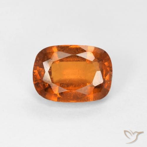 1.34ct Natural Deep Orange Hessonite Garnet, Cushion, VS-SI