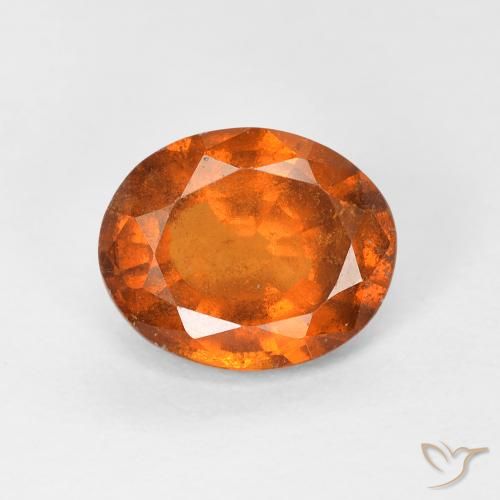 1.56ct Natural Medium Dark-Orange Hessonite Garnet, Oval, VS-SI
