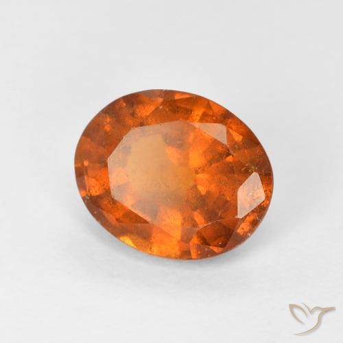 1.56 ct Orange Hessonite Garnet Stone, Natural Hessonite Garnet in Oval Facet Shape for Sale