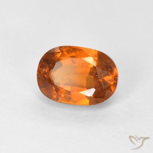 1.32 ct Orange Hessonite Garnet Stone, Natural Hessonite Garnet in Oval Facet Shape for Sale