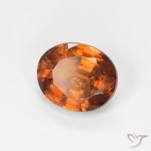 1.39 ct Orange Hessonite Garnet Stone, Natural Hessonite Garnet in Oval Facet Shape for Sale