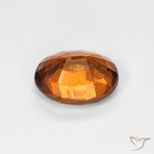 Hessonite Garnet Gemstone in 7.5 x 6.1 mm Size for Sale, Hessonite Garnet Stone in Reddish Orange Color