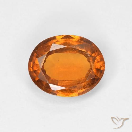 1.41ct Natural Deep Orange Hessonite Garnet, Oval, VVS-VS