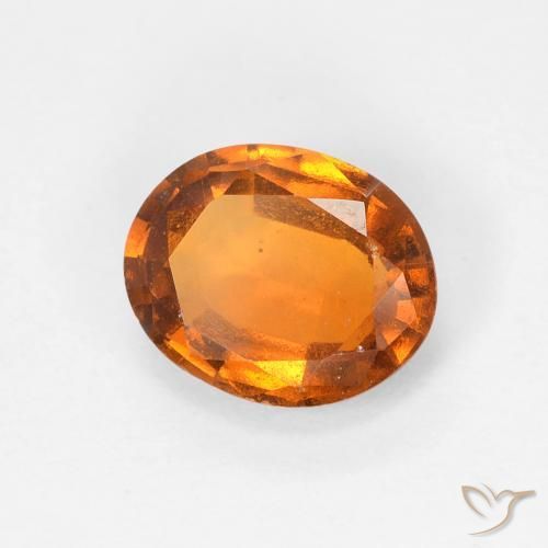 1.41 ct Orange Hessonite Garnet Stone, Natural Hessonite Garnet in Oval Facet Shape for Sale