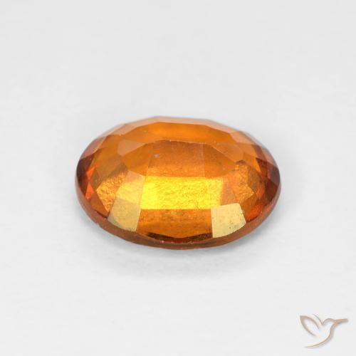 Hessonite Garnet Gemstone in 7.9 x 6.4 mm Size for Sale, Hessonite Garnet Stone in Deep Orange Color