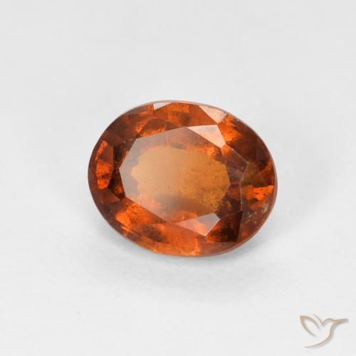 1.32 ct Orange Hessonite Garnet Stone, Natural Hessonite Garnet in Oval Facet Shape for Sale