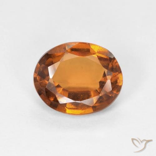 1.45ct Natural Medium Orange Hessonite Garnet, Oval, VVS-VS