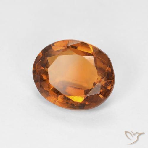 1.45 ct Orange Hessonite Garnet Stone, Natural Hessonite Garnet in Oval Facet Shape for Sale