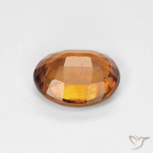 Hessonite Garnet Gemstone in 7.8 x 6.3 mm Size for Sale, Hessonite Garnet Stone in Medium Orange Color