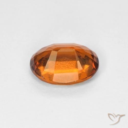 Hessonite Garnet Gemstone in 7.4 x 5.5 mm Size for Sale, Hessonite Garnet Stone in Earthy Orange Color
