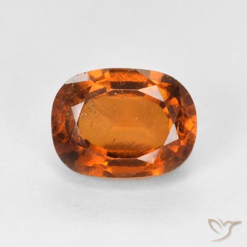 2.27ct Natural Deep Orange Hessonite Garnet, Cushion, VS-SI