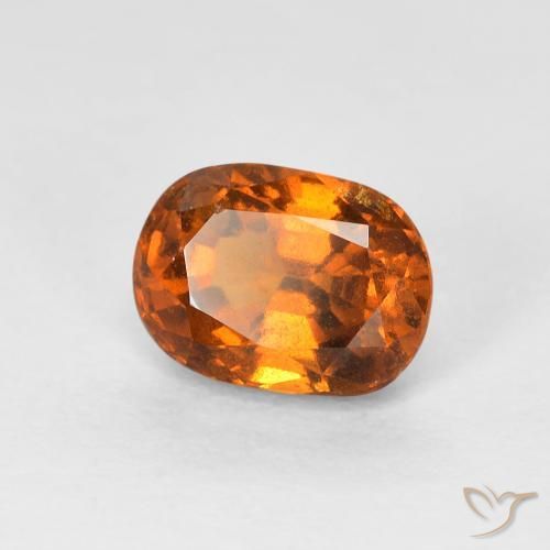 1.26 ct Orange Hessonite Garnet Stone, Natural Hessonite Garnet in Cushion-Cut Shape for Sale