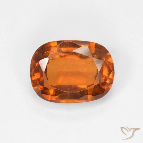 1.66ct Natural Deep Orange Hessonite Garnet, Cushion, VS-SI