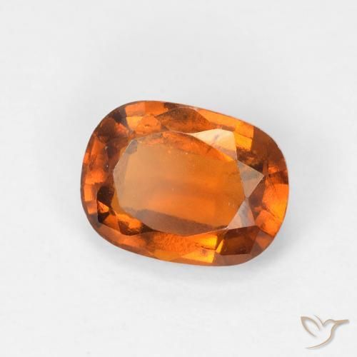 1.66 ct Orange Hessonite Garnet Stone, Natural Hessonite Garnet in Cushion-Cut Shape for Sale