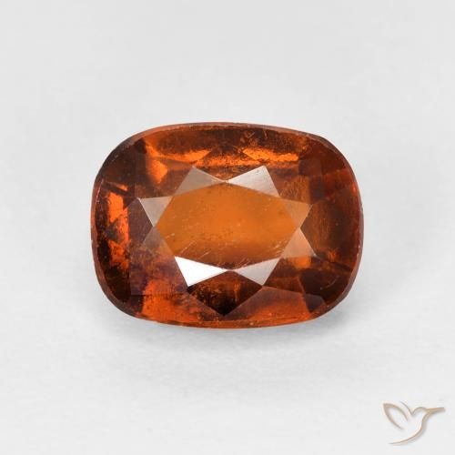 2.40ct Natural Dark Orange Hessonite Garnet, Cushion, VS-SI