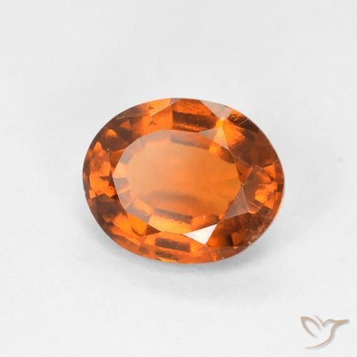 1.50 ct Orange Hessonite Garnet Stone, Natural Hessonite Garnet in Oval Facet Shape for Sale