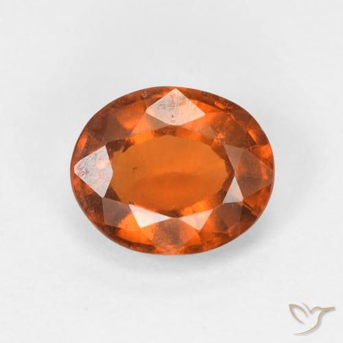 1.68ct Natural Medium Orange Hessonite Garnet, Oval, VS