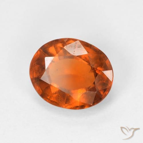 1.68 ct Orange Hessonite Garnet Stone, Natural Hessonite Garnet in Oval Facet Shape for Sale