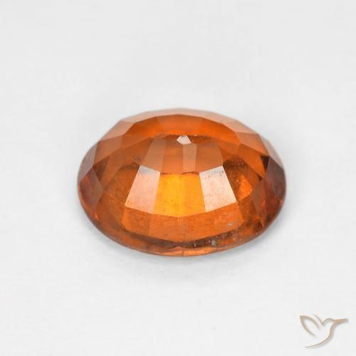 Hessonite Garnet Gemstone in 8 x 6.6 mm Size for Sale, Hessonite Garnet Stone in Medium Orange Color