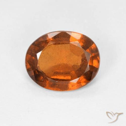 1.38ct Natural Deep Orange Hessonite Garnet, Oval, VS