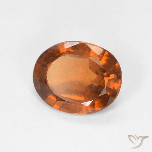 1.38 ct Orange Hessonite Garnet Stone, Natural Hessonite Garnet in Oval Facet Shape for Sale