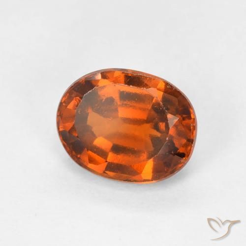 1.54 ct Orange Hessonite Garnet Stone, Natural Hessonite Garnet in Oval Facet Shape for Sale