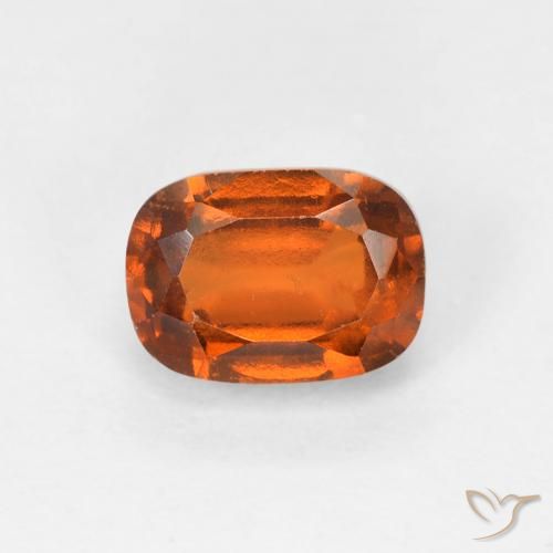 1.51ct Natural Deep Orange Hessonite Garnet, Cushion, VS