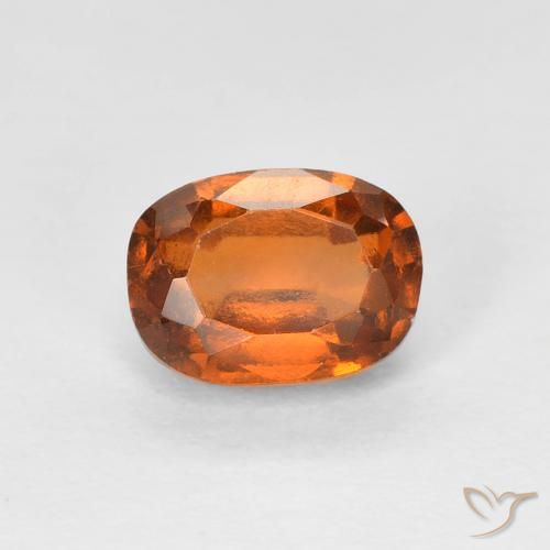1.36ct Natural Deep Orange Hessonite Garnet, Cushion, VS