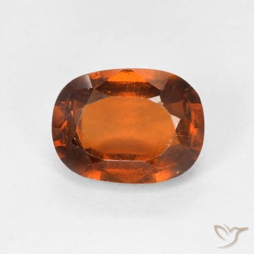 2.10ct Natural Medium Dark-Orange Hessonite Garnet, Cushion, VS