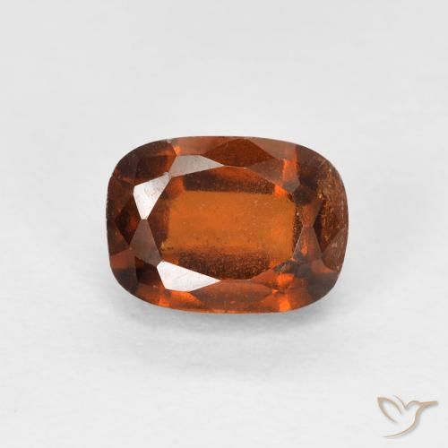 1.60ct Natural Dark Orange Hessonite Garnet, Cushion, VS