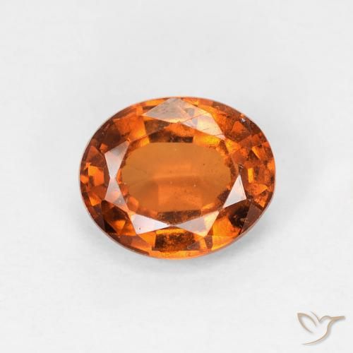 1.36ct Natural Deep Orange Hessonite Garnet, Oval, VS