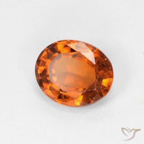 1.36 ct Orange Hessonite Garnet Stone, Natural Hessonite Garnet in Oval Facet Shape for Sale