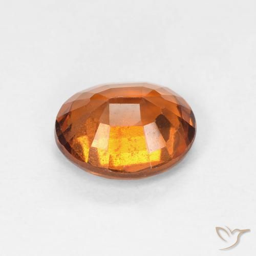 Hessonite Garnet Gemstone in 7.3 x 6.1 mm Size for Sale, Hessonite Garnet Stone in Deep Orange Color