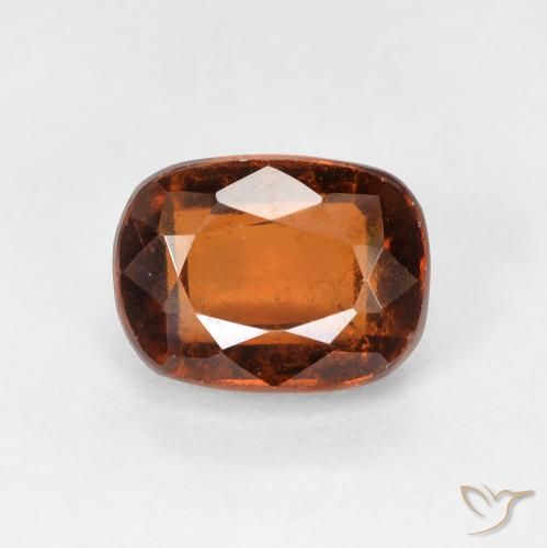 2.33ct Natural Deep Orange Hessonite Garnet, Cushion, VVS-VS
