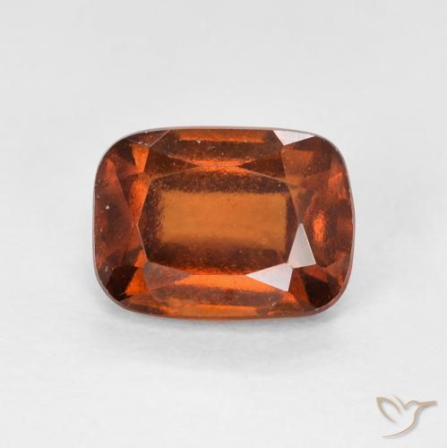 2.14ct Natural Amber Orange Hessonite Garnet, Cushion, VS
