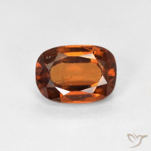 1.24ct Natural Medium Orange Hessonite Garnet, Cushion, VS